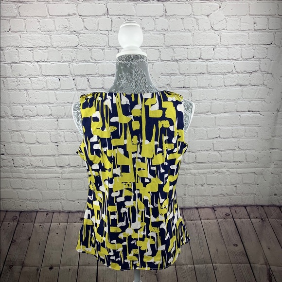 Banana Republic Green, Blue and White blouse SZ S - Picture 3 of 7